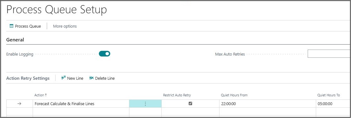 Example of Process Queue Setup